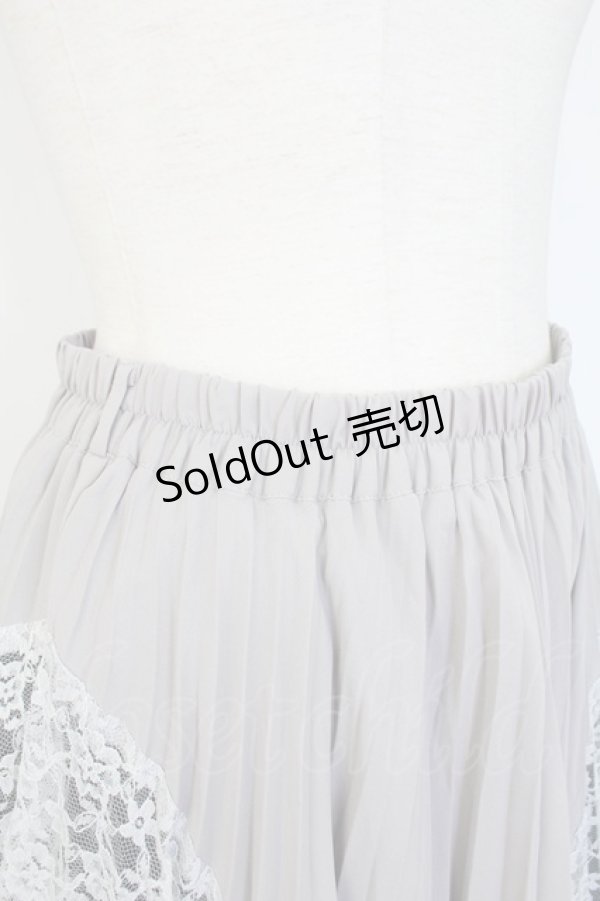 画像3: axes femme / プリーツ切り替えイレヘムスカート  グレーＸネイビー T-25-12-17-031-AX-SK-SA-ZT527 (3)