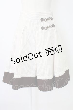 画像: axes femme / ビット付きバイカラーストライプスカート  ブラウン T-25-12-17-032-AX-SK-SA-ZT527