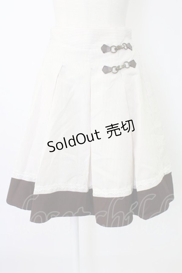 画像1: axes femme / ビット付きバイカラーストライプスカート  ブラウン T-25-12-17-032-AX-SK-SA-ZT527 (1)