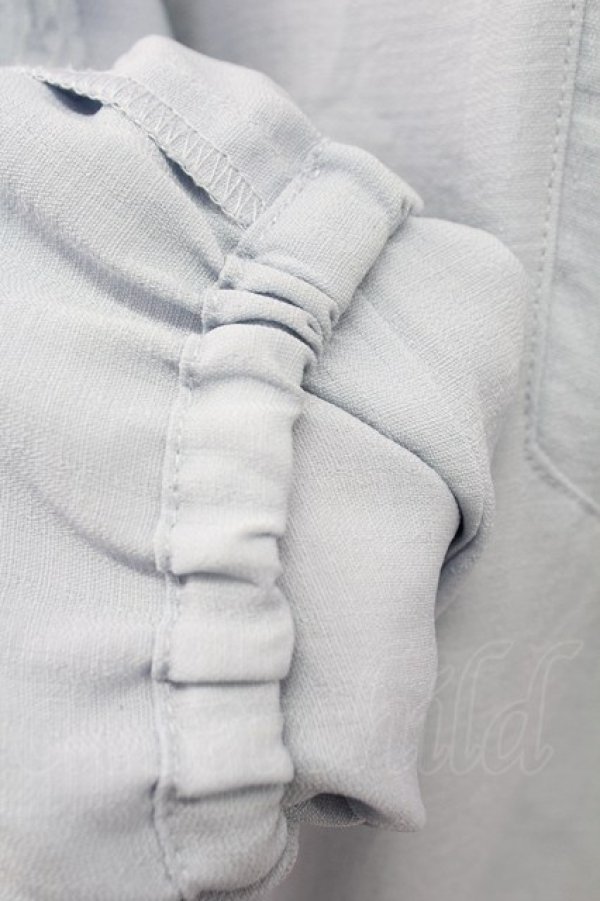 画像6: axes femme / 袖刺繍チャイナ釦シャツワンピース M サックス T-25-12-18-022-AX-OP-SA-ZT (6)