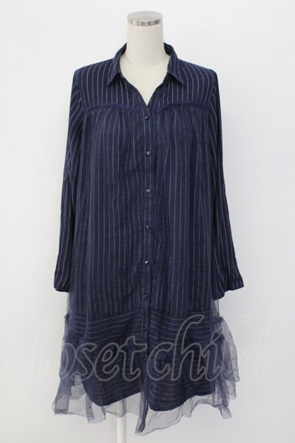 画像1: axes femme / チュール重ねチュニック M ネイビー T-25-12-18-023-AX-OP-SA-ZT (1)