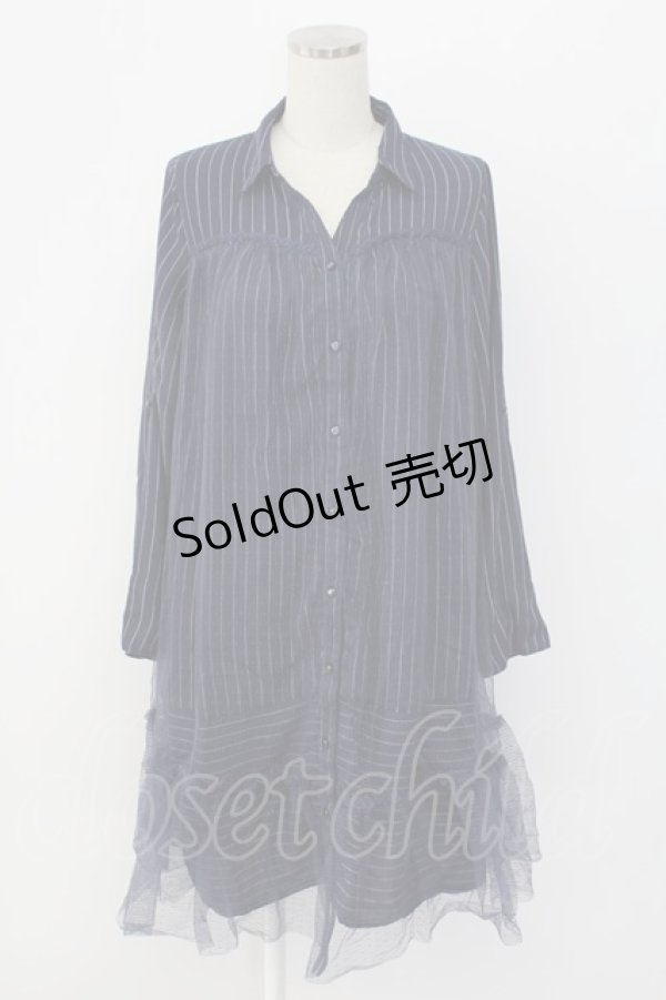 画像1: axes femme / チュール重ねチュニック M ネイビー T-25-12-18-023-AX-OP-SA-ZT452 (1)