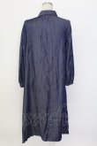 画像2: axes femme / 花刺繍ボリューム袖シャツワンピース  インディゴ T-25-12-18-024-AX-OP-SA-ZT (2)