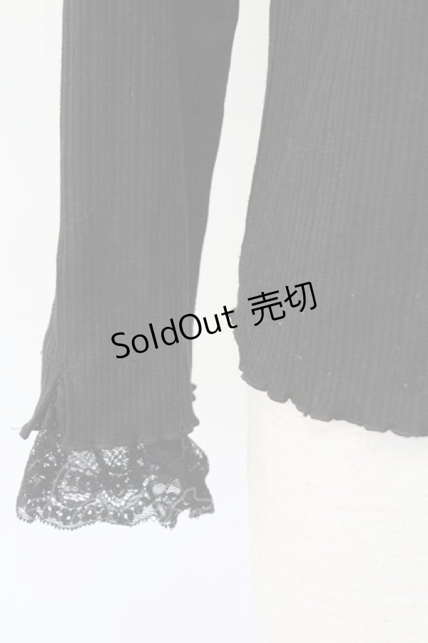 画像5: axes femme / キラキラお花ビジューリブプルオーバー  ブラック T-25-12-18-003-AX-TO-SA-ZT (5)