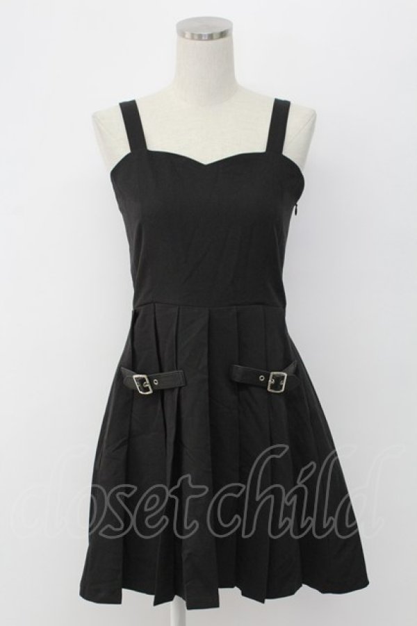 画像1: Ank Rouge / サイドベルトジャンパースカート  黒 T-25-12-18-027-CA-OP-SA-ZT (1)