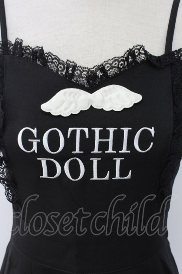 画像3: Ank Rouge / エンジェルドールキャミワンピース  黒Ｘ白 T-25-12-18-028-CA-OP-SA-ZT (3)