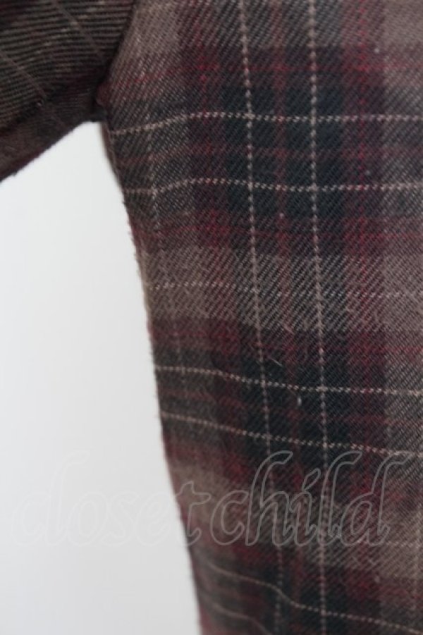 画像5: axes femme / タータンチェックジャケット M ブラウン T-25-12-18-032-AX-JA-SA-ZT (5)