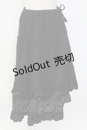 画像: axes femme / レース切り替えスカート  黒 T-25-12-18-034-AX-SK-SA-ZT436