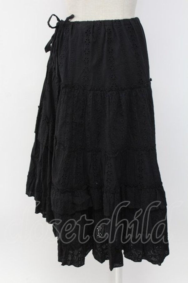 画像2: axes femme / レース切り替えスカート  黒 T-25-12-18-034-AX-SK-SA-ZT (2)