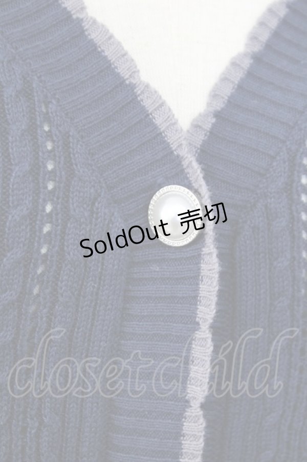 画像4: axes femme / 花刺繍ロングニットカーデ  ネイビー T-25-12-18-004-AX-TO-SA-ZT401 (4)