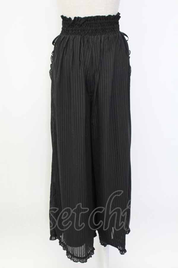 画像2: Amavel / サイド編み下げストライプパンツ  黒 T-25-12-18-037-CA-PA-SA-ZT (2)