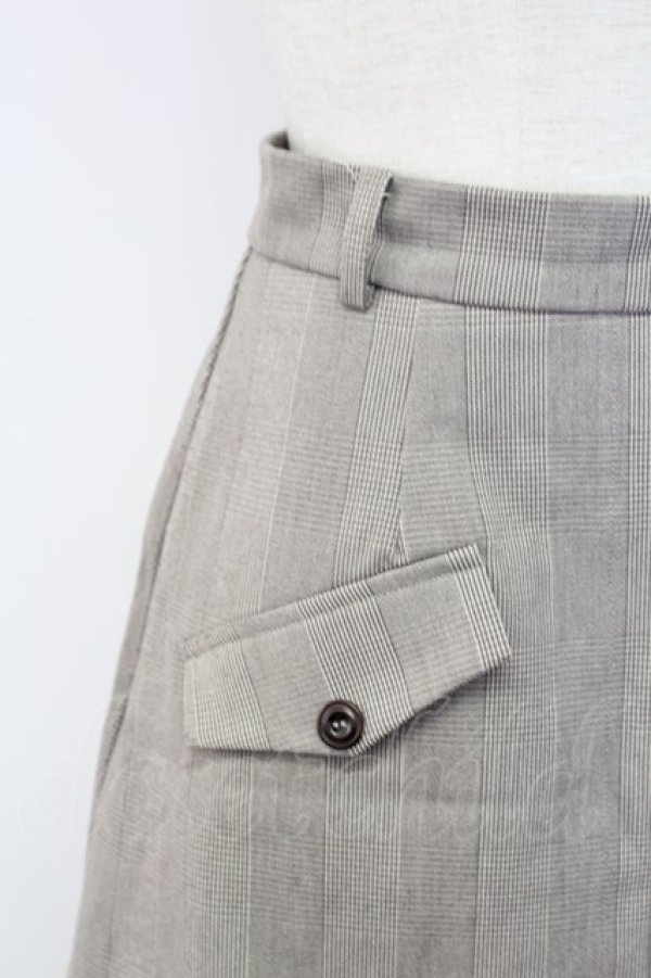 画像3: Ank Rouge / グレンチェック&ポケットスカート  ブラウン T-25-12-18-038-CA-SK-SA-ZT (3)