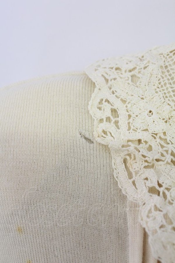 画像3: PINK HOUSE / レース襟&ニットリボン付きパールボタンカーディガン  アイボリー T-25-12-18-039-LO-TO-SA-ZT (3)