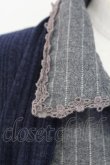 画像5: axes femme / カーディガン重ね着風フリルシャツ M ネイビー×グレー T-25-12-18-005-AX-BL-SA-ZT (5)