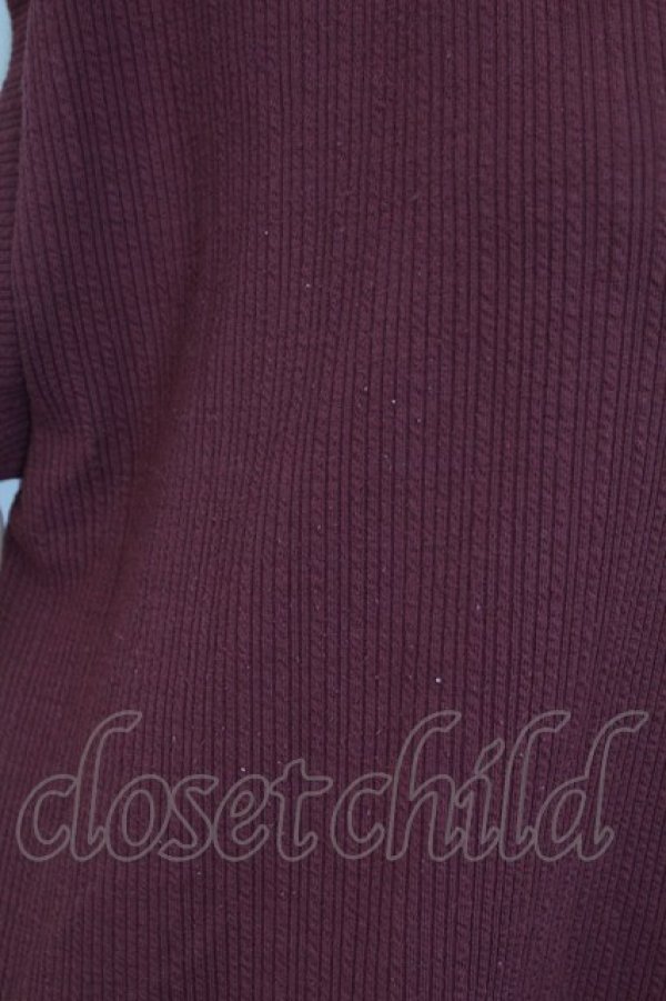 画像3: axes femme / ベストレイヤードフリルブラウス M ワイン T-25-12-18-006-AX-BL-SA-ZT (3)