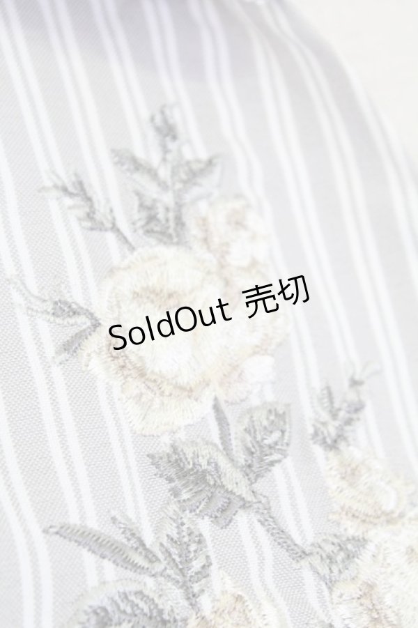 画像4: axes femme / バラ刺 ストライプシャツプルオーバー M グレー T-25-12-18-007-AX-BL-SA-ZT390 (4)