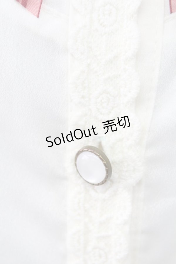 画像4: axes femme POETIQUE / ベロアリボンハイネック長袖ブラウス  アイボリーＸボルドー T-25-12-18-009-AX-JA-SA-ZT390 (4)