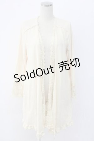 画像: axes femme / 袖レースカーディガン M キナリ T-25-12-18-010-AX-TO-SA-ZT391