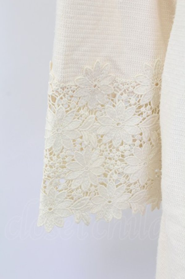 画像4: axes femme / 袖レースカーディガン M キナリ T-25-12-18-010-AX-TO-SA-ZT (4)