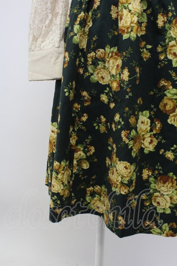 画像4: axes femme / レース切り替えネックレス風ワンピース M グリーン T-25-12-18-014-AX-OP-SA-ZT (4)