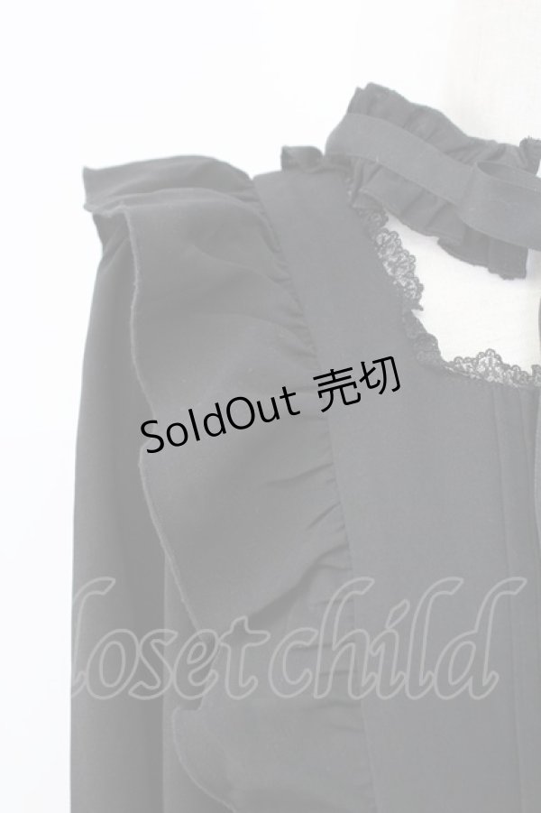 画像3: Rojita / デコルテ開きラッフルボリュームブラウス  黒 T-25-12-18-002-LO-BL-SA-ZT (3)