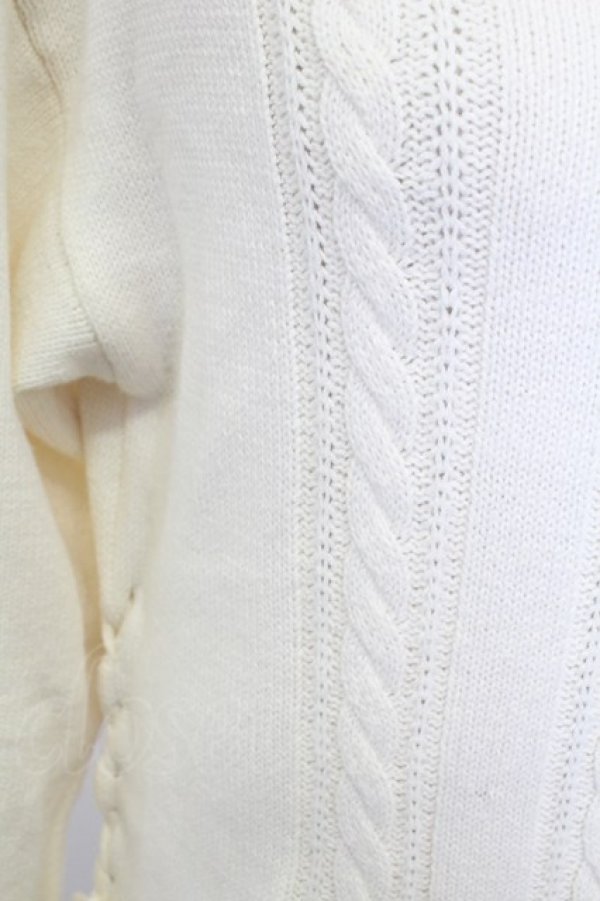 画像4: axes femme / サイドプリーツニットワンピース M ホワイト T-25-12-18-015-AX-OP-SA-ZT (4)