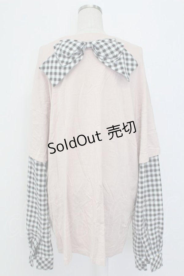 画像2: Ank Rouge / Reality and Fictionカットワンピース  ピンクＸ黒白チェック T-25-12-18-016-CA-OP-SA-ZT (2)