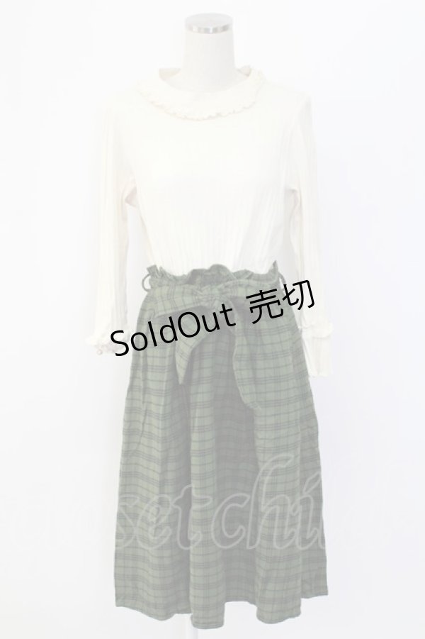 画像1: axes femme / 2021年福袋ワンピース M キナリ×グリーン T-25-12-18-018-AX-OP-SA-ZT (1)