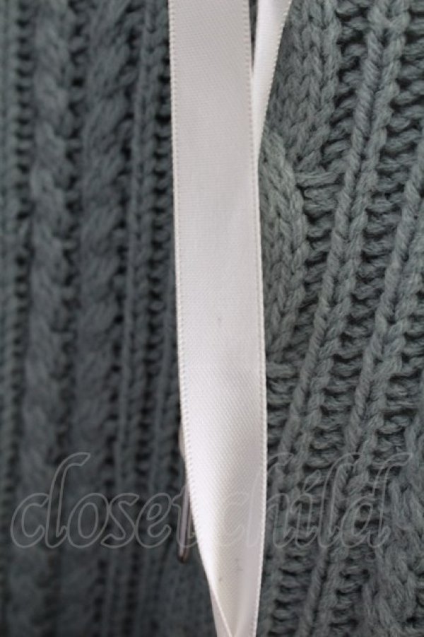 画像6: axes femme / 袖刺繍パーカーニットワンピース  サックス T-25-12-18-020-AX-OP-SA-ZT (6)