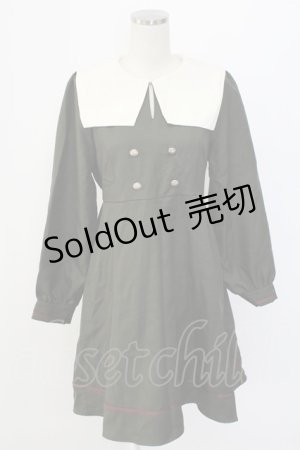 画像: Amavel / ライン使いセーラーワンピース  カーキ T-25-12-18-021-CA-OP-SA-ZH