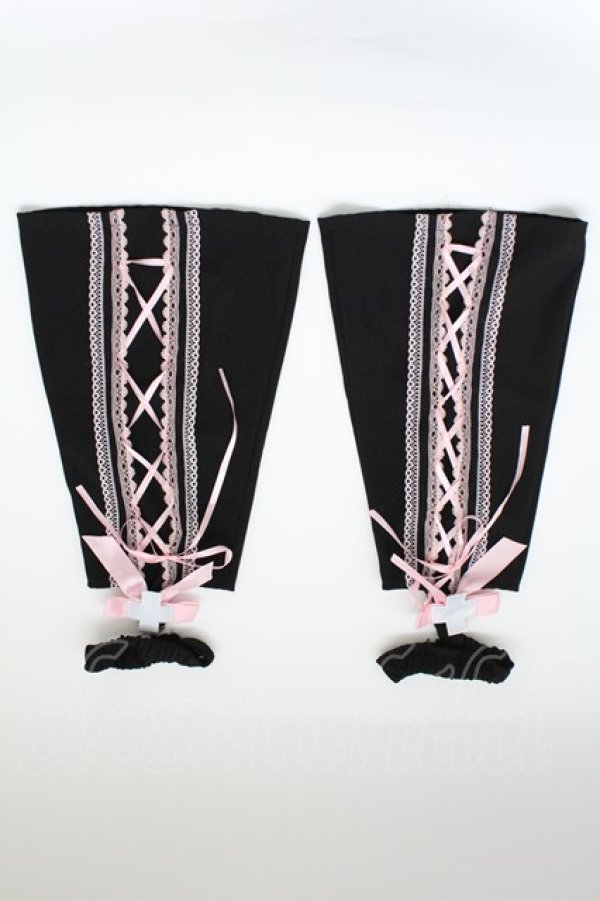 画像1: ACDC RAG / おてあてレッグウォーマー  黒Ｘピンク T-25-12-19-046-PU-ZA-SA-ZT (1)