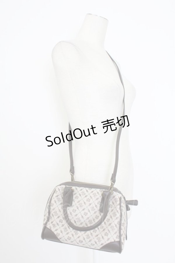 画像1: axes femme / モノグラム柄ミニボストン  ダークブラウン T-25-12-19-047-AX-BG-SA-ZT (1)