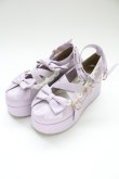 画像1: axes femme kawaii / リボンスカラップ配色シューズ L パープルＸ白 T-25-12-19-049-AX-SH-SA-ZT (1)