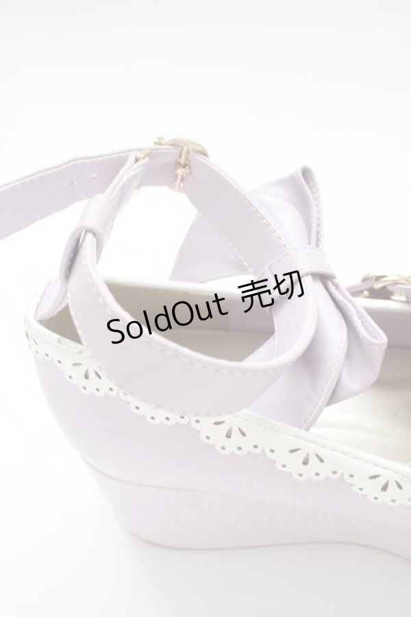 画像5: axes femme kawaii / リボンスカラップ配色シューズ L パープルＸ白 T-25-12-19-049-AX-SH-SA-ZT (5)