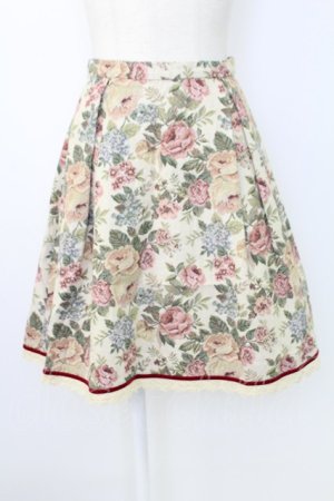 画像: Emily Temple cute / ゴブランスカート  アイボリーＸ赤Ｘピンク T-25-12-19-006-ET-SK-SA-ZT