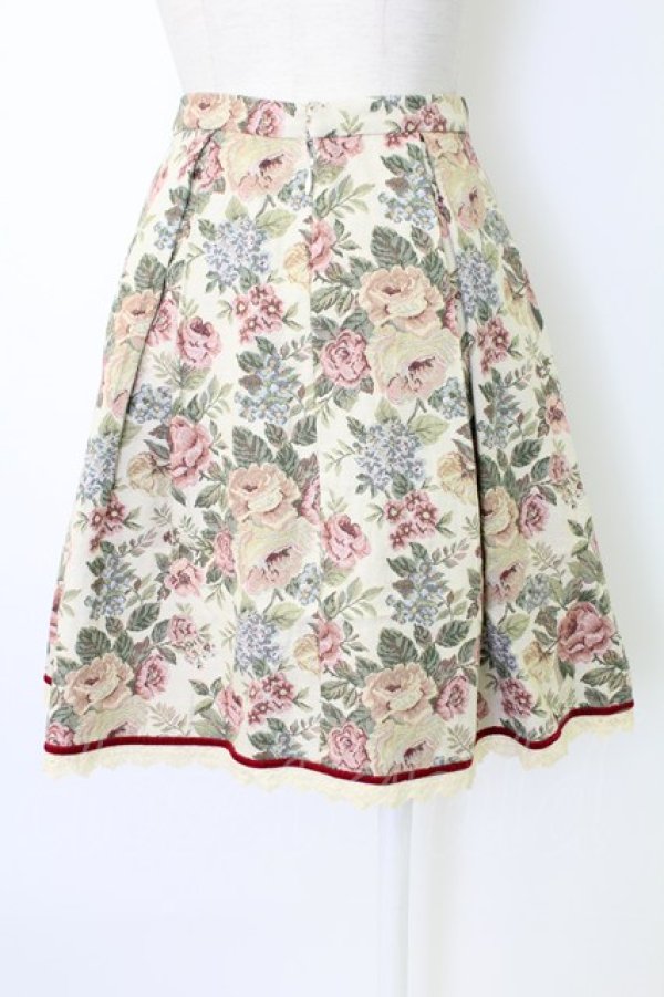 画像2: Emily Temple cute / ゴブランスカート  アイボリーＸ赤Ｘピンク T-25-12-19-006-ET-SK-SA-ZT (2)