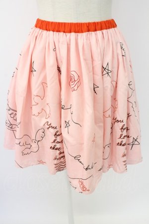 画像: MILK / アーティースカート  ピンク T-25-12-19-008-ML-SK-SA-ZT