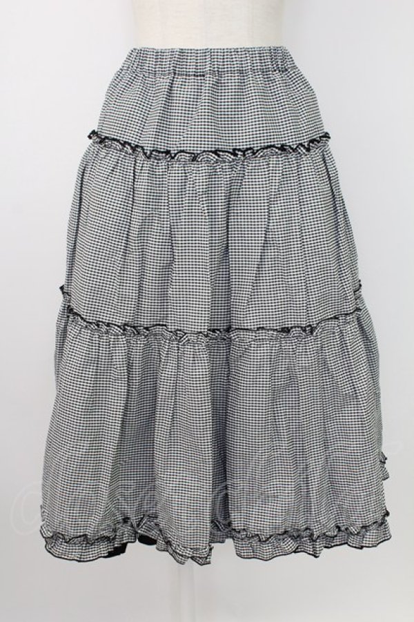 画像1: m petit by misako / NINA'Sギャザースカート S 黒Ｘ白 T-25-12-19-014-LO-SK-SA-ZT (1)