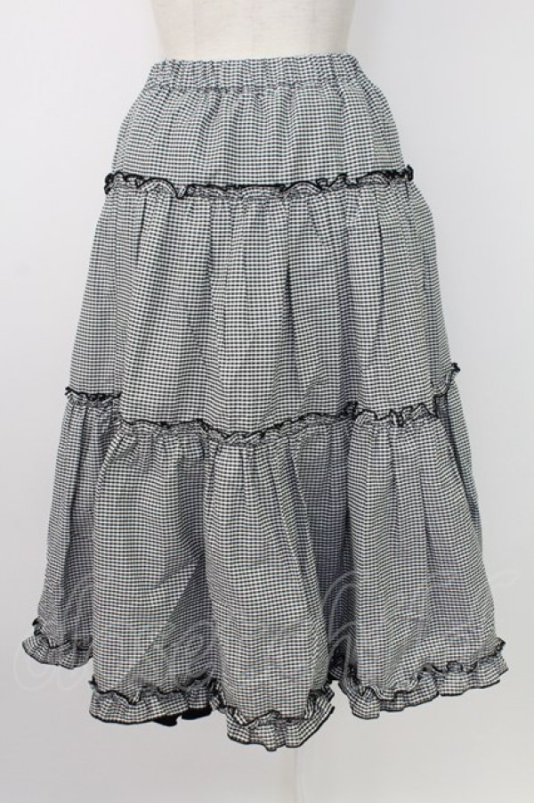 画像2: m petit by misako / NINA'Sギャザースカート S 黒Ｘ白 T-25-12-19-014-LO-SK-SA-ZT (2)