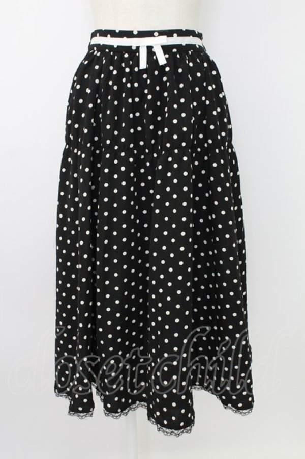 画像1: LODISPOTTO / ドットリボンスカート  黒Ｘ白 T-25-12-19-015-LO-SK-SA-ZT (1)