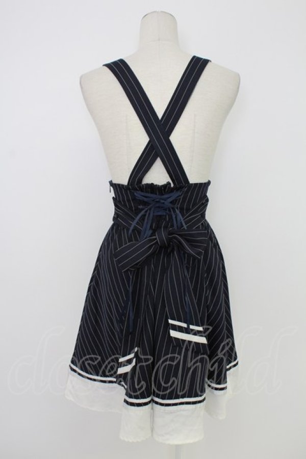 画像2: Amavel / サス付きストライプスカート  ネイビー T-25-12-19-023-CA-SK-SA-ZT (2)