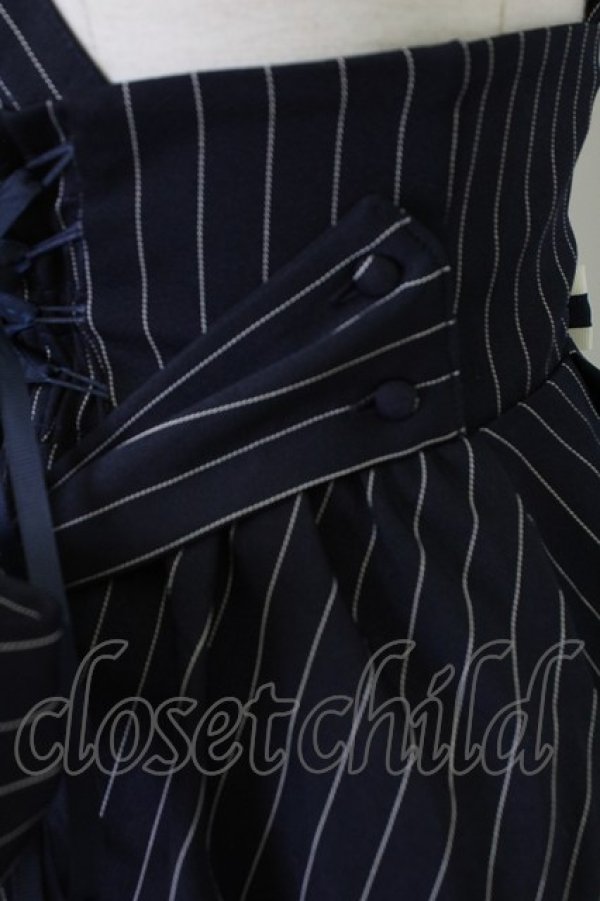 画像3: Amavel / サス付きストライプスカート  ネイビー T-25-12-19-023-CA-SK-SA-ZT (3)