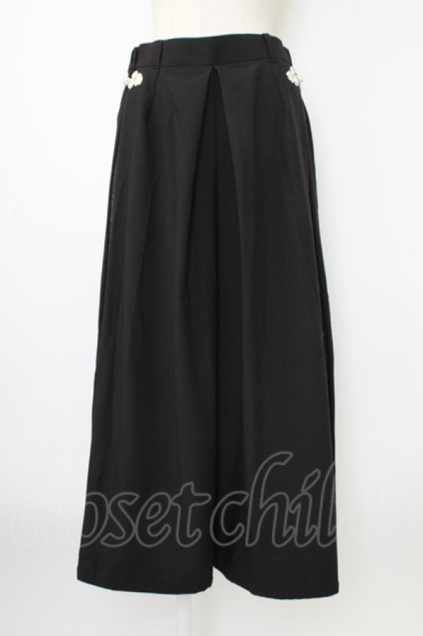 画像1: Spider Lily / チャイナパンツ  黒ｘ白 T-25-12-19-032-0-PA-SA-ZT (1)