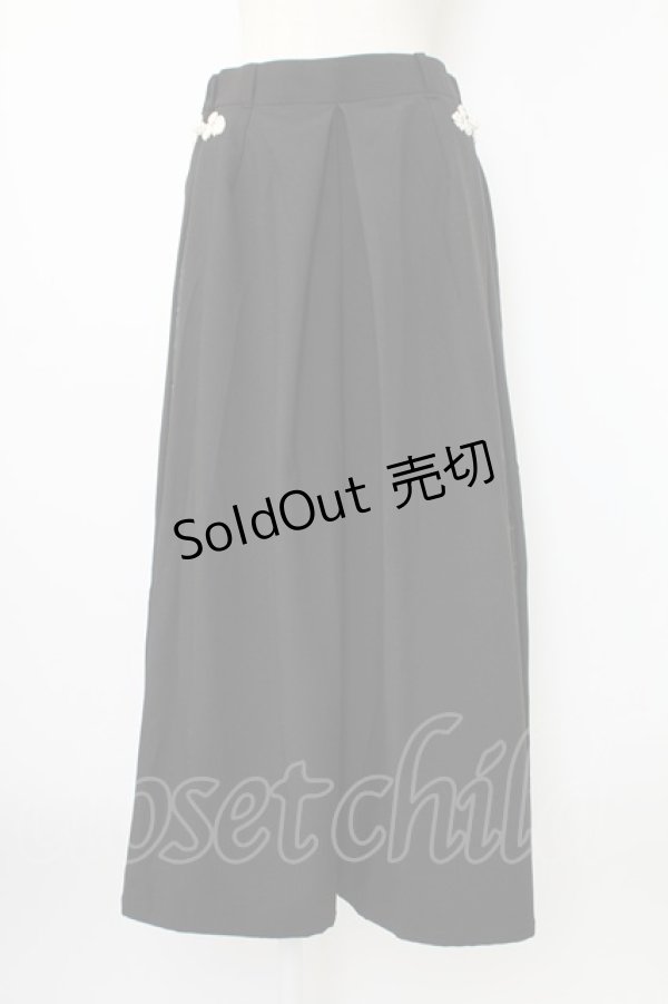 画像1: Spider Lily / チャイナパンツ  黒ｘ白 T-25-12-19-032-0-PA-SA-ZT528 (1)