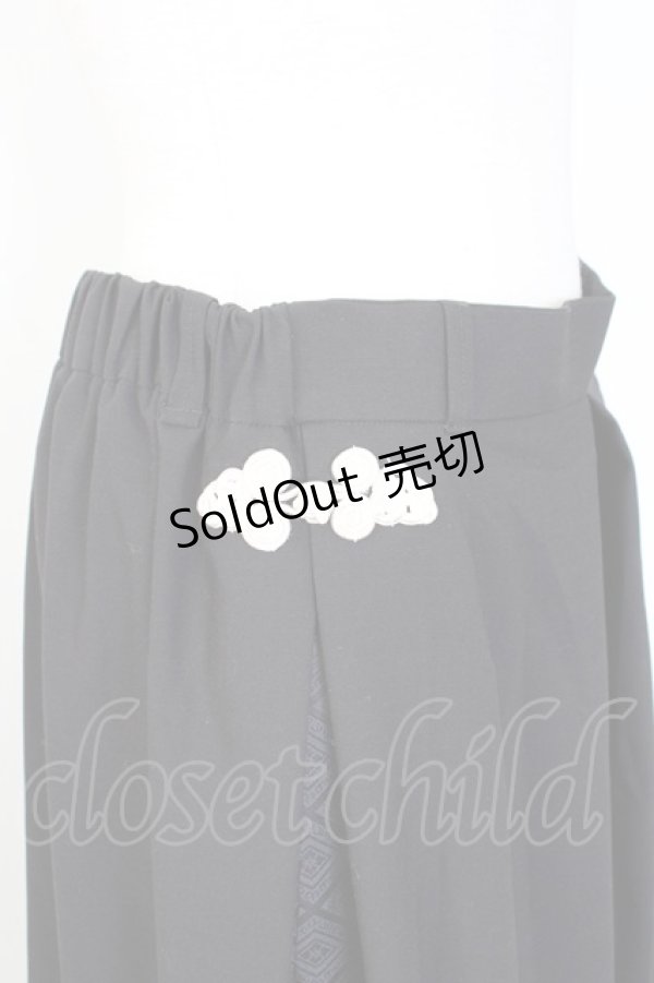 画像3: Spider Lily / チャイナパンツ  黒ｘ白 T-25-12-19-032-0-PA-SA-ZT528 (3)