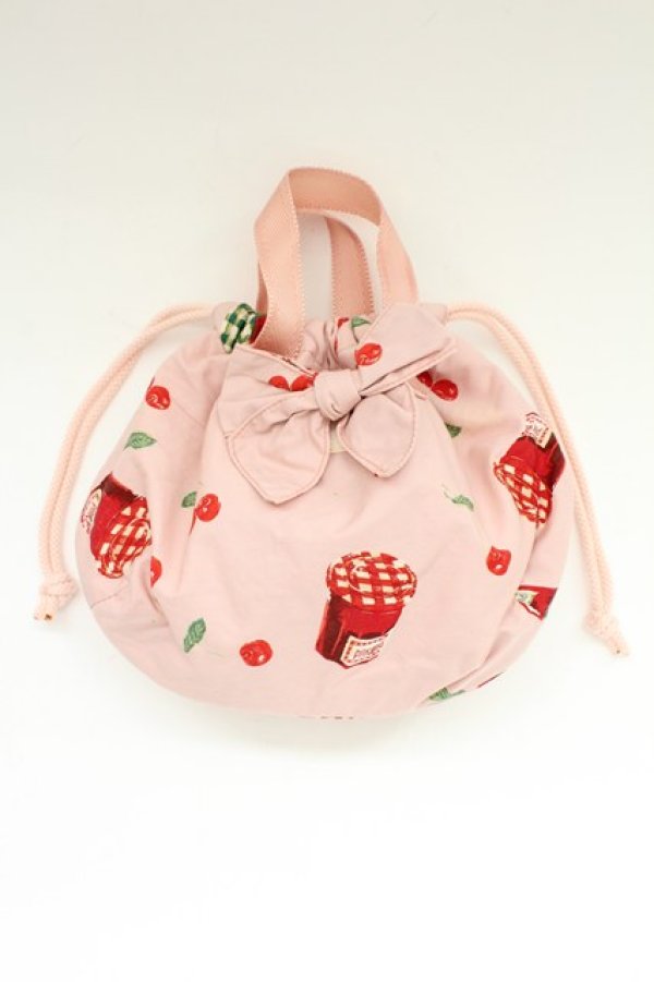 画像1: BABY PINK HOUSE / チェリージャムpt巾着ポーチ  ピンク T-25-12-19-034-0-BG-SA-ZT (1)