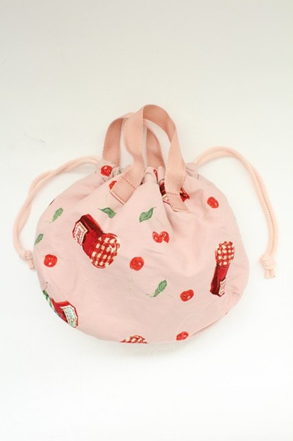 画像2: BABY PINK HOUSE / チェリージャムpt巾着ポーチ  ピンク T-25-12-19-034-0-BG-SA-ZT (2)