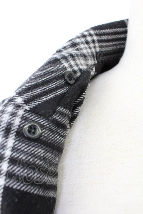 画像4: ALGONQUINS / ユニオンジャックタータンジャケット  黒X白チェック T-25-12-21-030-AL-JA-SA-ZT (4)