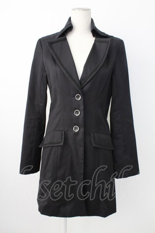画像1: BPN / フロント3つボタンロングジャケット  黒 T-25-12-21-031-GO-JA-SA-ZT (1)