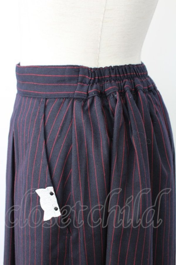 画像3: Rydia / ストライプ&コビニャー刺繍ポケットスカート  ネイビーｘ赤 T-25-12-21-035-PU-SK-SA-ZT (3)